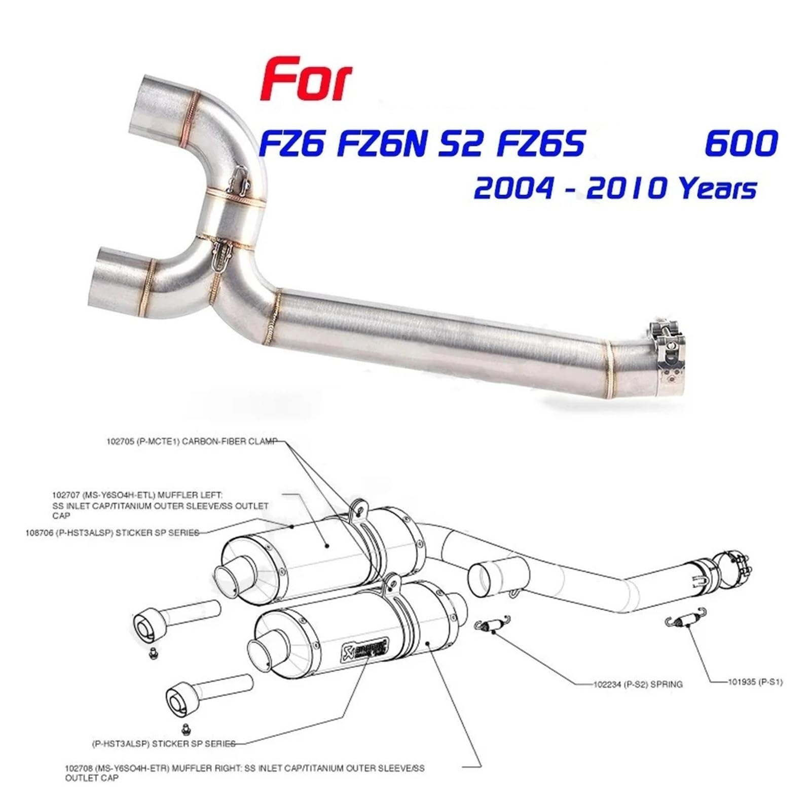 Amazon | FZ6S FZ6N FZ-6N FZ-6S FZ6 用 スリップオン式 カーボン